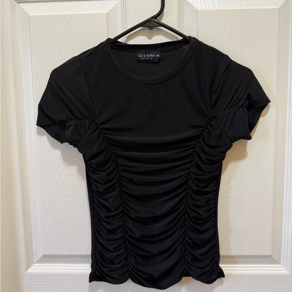 Black Ruched Women's Top - Picture 1 of 3